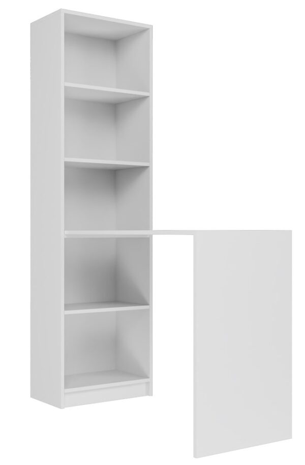 Office Desk with Bookshelf Onyx R50 – White Matte