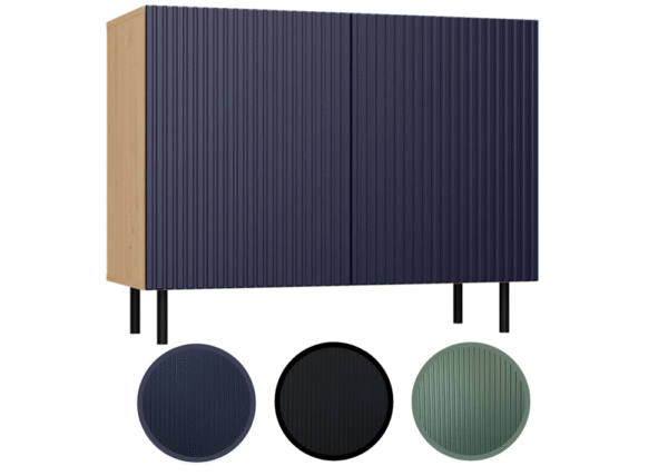 KAMA 2D SLIM Chest of Drawers – Artisan Oak & Navy Blue