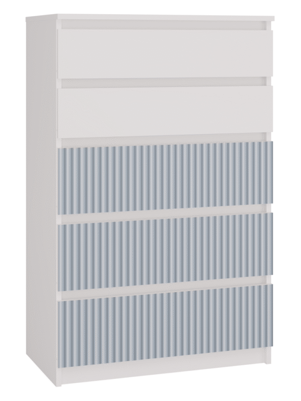 Malwa M5 Arteso Blue Chest of Drawers – White & Blue