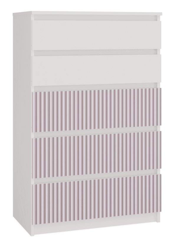 Malwa M5 Arteso Pink Chest of Drawers – White & Pink