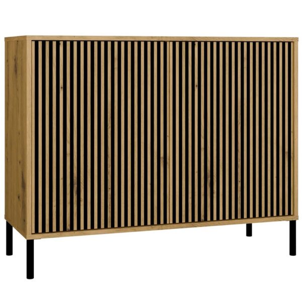 Kamaro 2D SLIM Chest of Drawers – Artisan Oak with Ribbed (Slatted) Fronts
