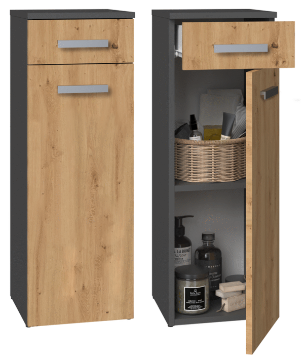 Nel V DS Bathroom Cabinet Anthracite / Artisan Oak