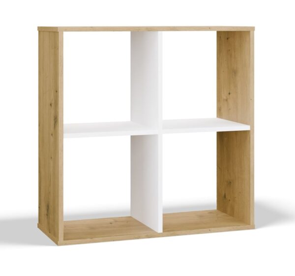 Malax 2x2 Cube Shelving Unit Oak Artisan / White