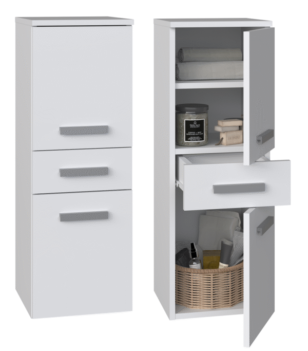 Bathroom Tall Cabinet Nel V DDS – White Matt