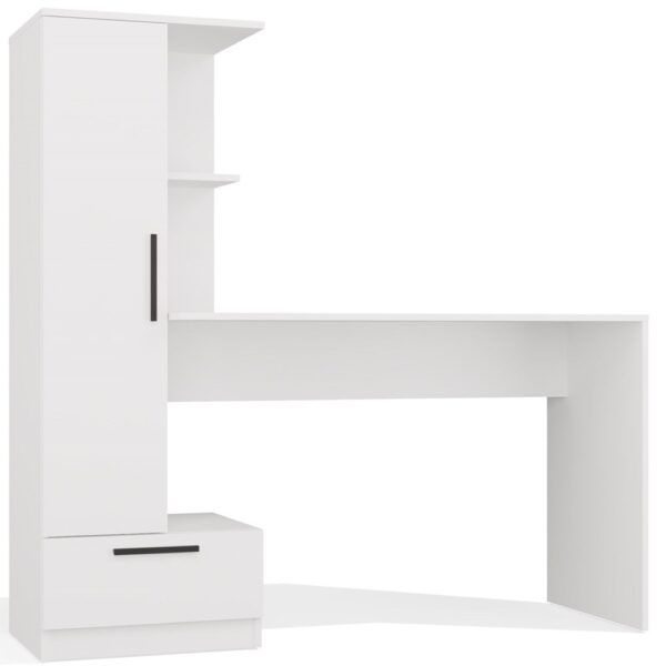 Desk with Bookshelf COSMO – White Matte