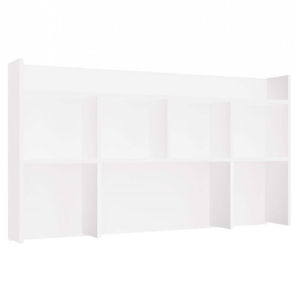 Desk Hutch 130 cm White – Bookshelf Organizer for Desk