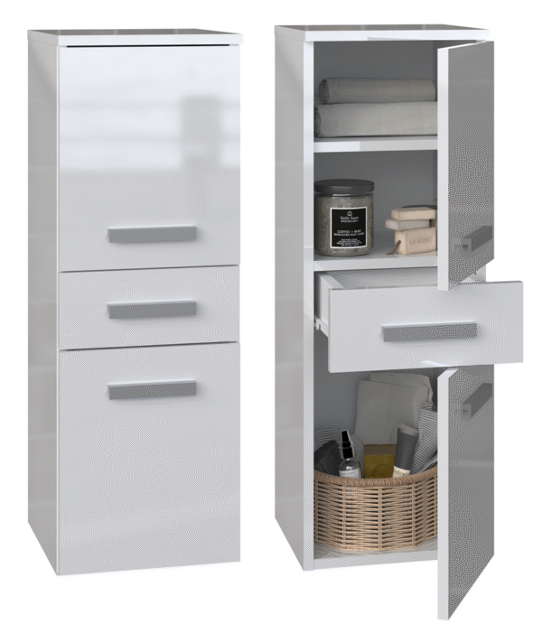 Bathroom Cabinet Nel V DDS – White Gloss