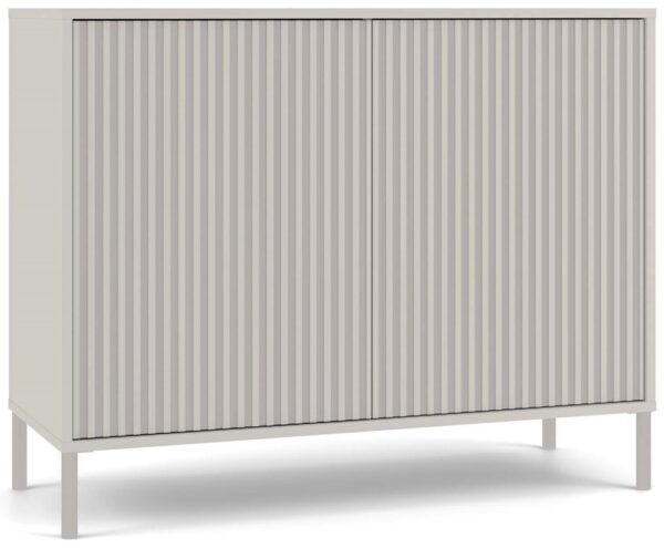 Kamaro 2D SLIM Chest of Drawers – Cashmere Beige with Ribbed (Slatted) Fronts