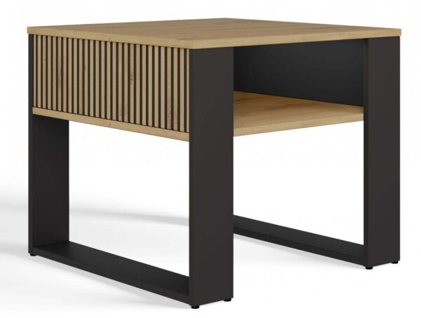 Modern 2P Mini Slim Coffee Table Artisan Oak / Black