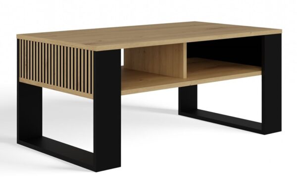 Modern 2P Slim Coffee Table – Oak Artisan / Black
