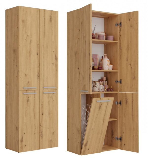 Bathroom Tall Cabinet Nel 1K/DD – Artisan Oak
