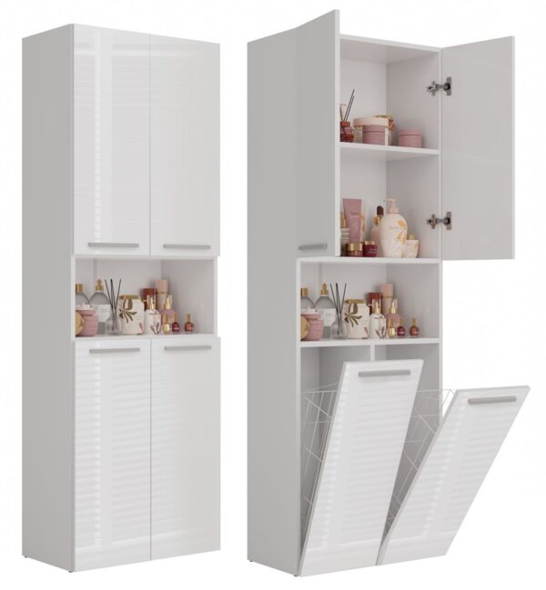 Bathroom Tall Cabinet Nel 2K/DK – White Gloss