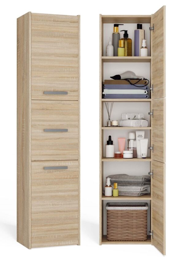Sara S43 Bathroom Tall Cabinet – Sonoma Oak