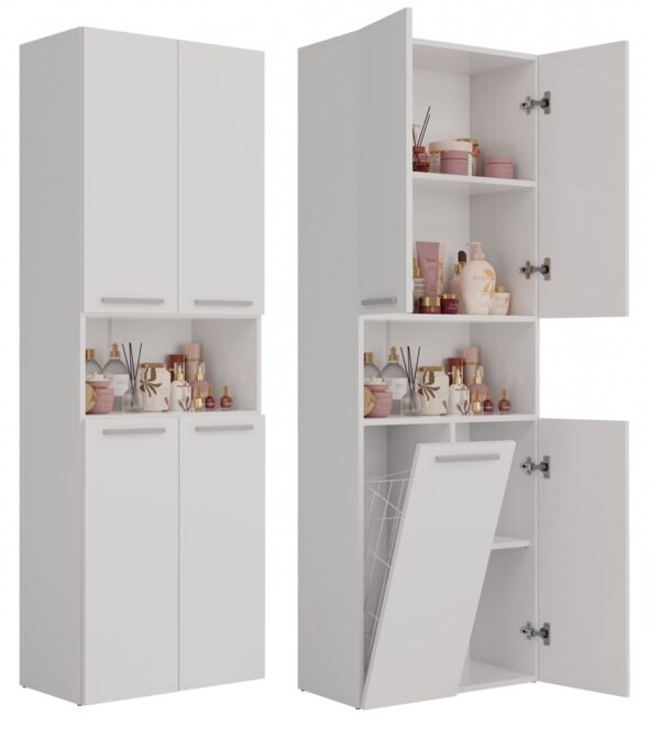 Bathroom Tall Cabinet Nel 1K/DK – White Matt