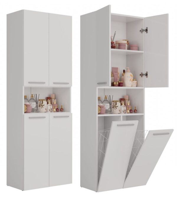 NEL 2K/DK Bathroom Tall Cabinet – Matte White