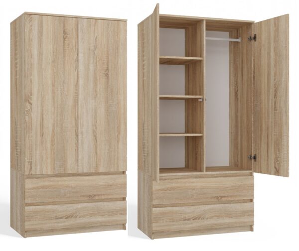 Malwa SS-90 Wardrobe – Sonoma Oak