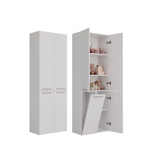 Bathroom Tall Cabinet Nel 1K/DD – White