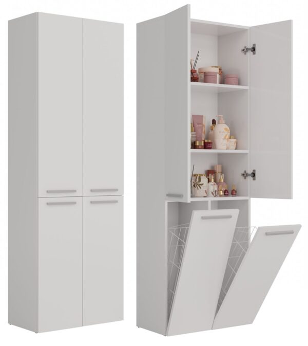Bathroom Tall Cabinet Nel DD 2K – White