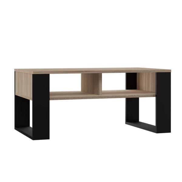Modern 2P Coffee Table – Sonoma Oak & Black