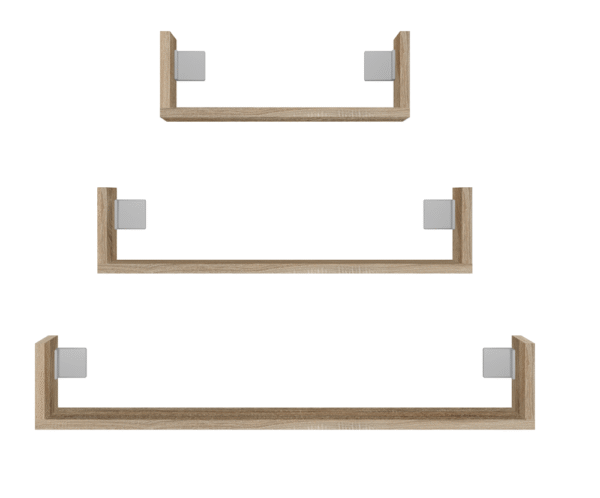 Mobi 3P Wall Shelves SONOMA OAK SET OF 3 WALL SHELVES