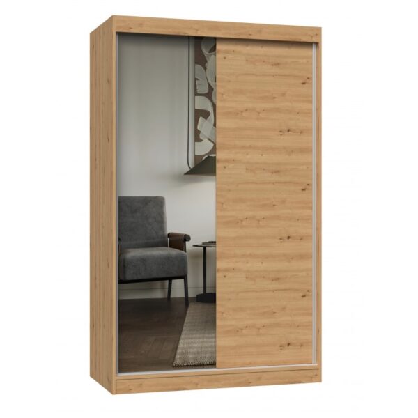 IGA 120 A/B Sliding Door Wardrobe with Mirror – Artisan Oak