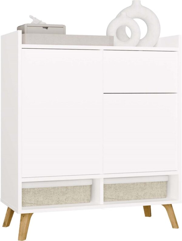 Colin Sideboard – 2 Doors, 1 Drawer with Legs – White