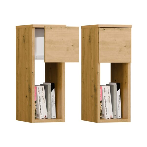 GALAX 20/1S Bedside Table – ARTISAN OAK