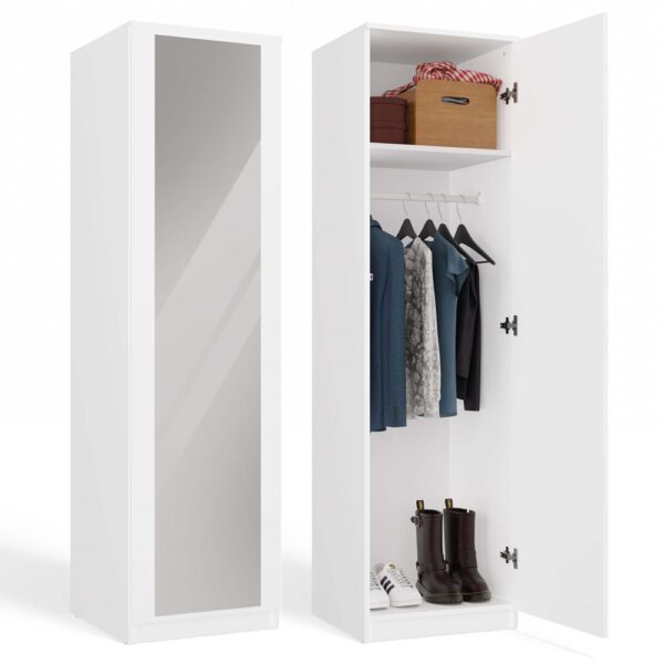 Malwa SD-50 Wardrobe with Mirror – White Matte