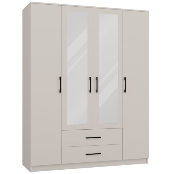 Romana 160 Wardrobe with Mirrors – Cashmere Beige