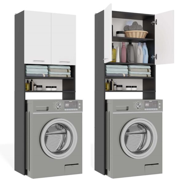 POLA DK Bathroom Cabinet Over Washing Machine – Anthracite / White