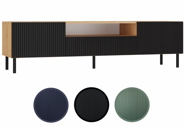 RTV KAMA 160 SLIM – Artisan Oak / Black TV Stand