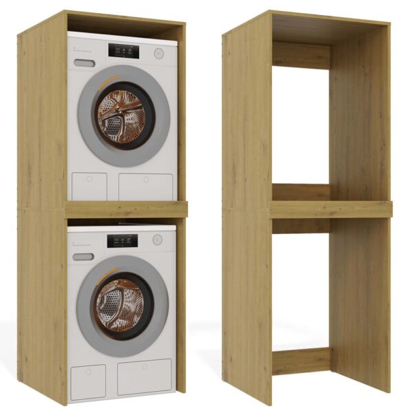Pola TWIN Bathroom Cabinet for Washing Machine & Dryer – Oak Artisan