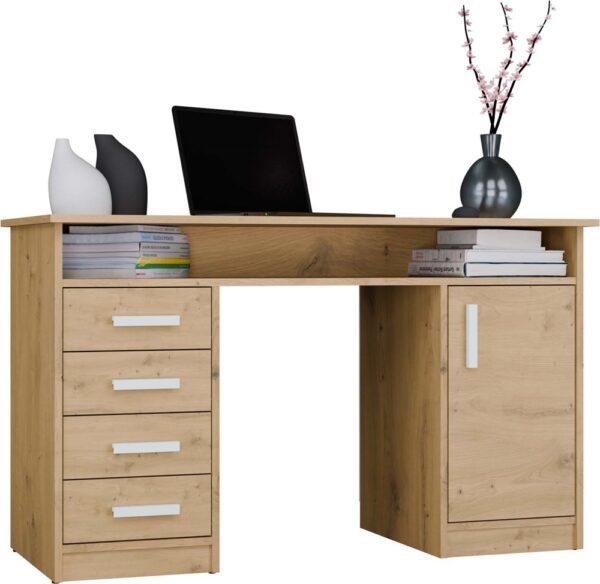 ADA Desk – Artisan Oak – 125 cm DESK WITH 4 DRAWERS, 1 DOOR AND A SHELF UNDER THE WORKTOP