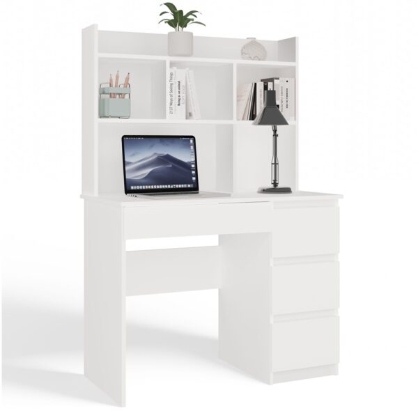 MIJAS Right Desk with Hutch – Matte White