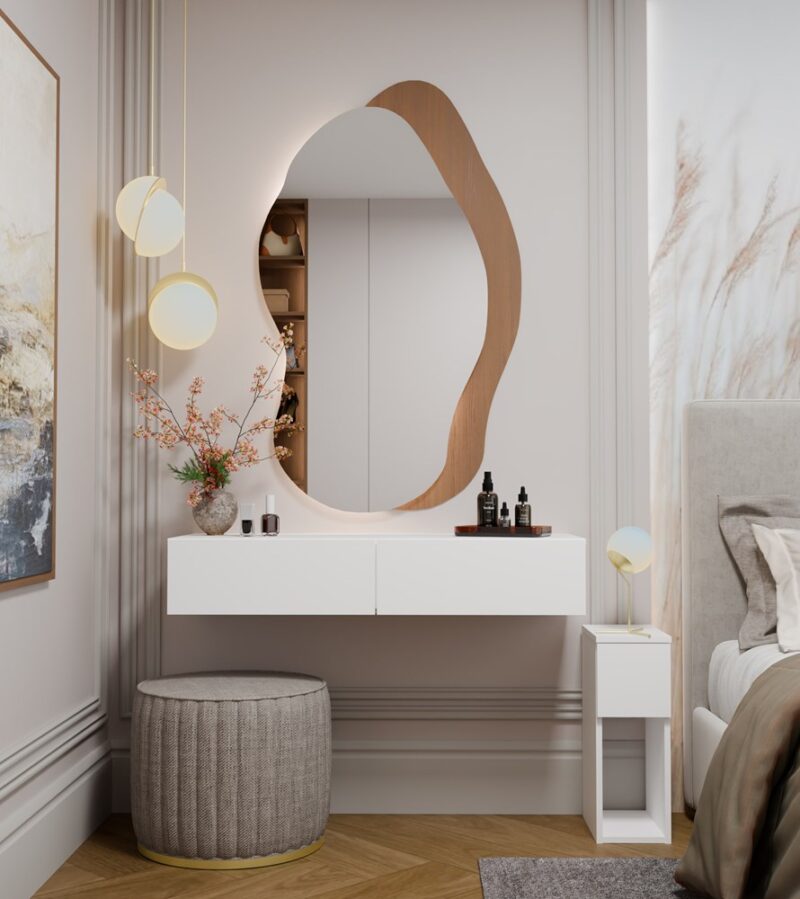 modern wall mounted dressing table Amazon.com: Dresser Modern Wall-Mounted Dressing Table Makeup Table Simple  Bedroom Hanging Dressing Table, Space Saving, Beige Dresser for Bedroom EAN  EAN, 140 * 60 * 7cm : Home & Kitchen