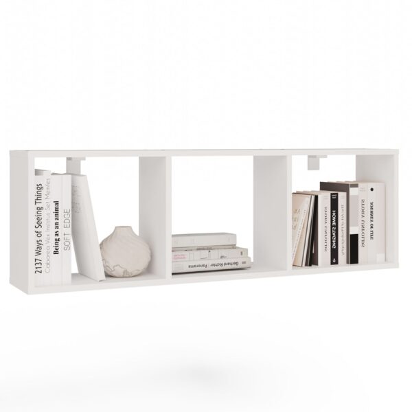 COBI 1×3 Wall Shelf Unit – Modern Wall Shelf with 3 Compartments, Matte White