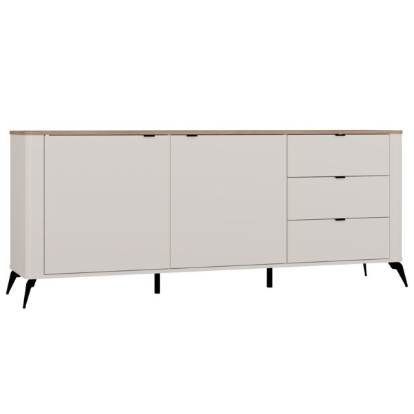 Cordoba 2D3S Chest of Drawers – Cashmere Beige with Castello Oak Top
