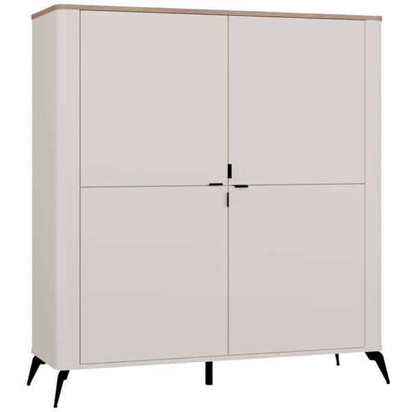 Cordoba 4D Chest of Drawers – Cashmere Beige with Castello Oak Top