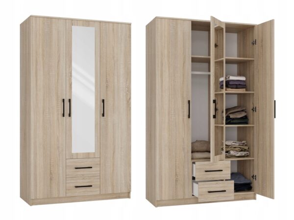 Romana 120 Wardrobe with Mirror – Sonoma Oak