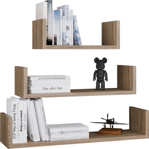 Wall-Mounted Shelf Set MOBI 3P Sonoma Oak
