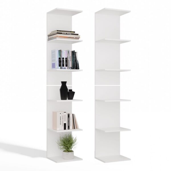 MODERN TALL BOOKCASE WITH 6 SHELVES IDEAL FOR OFFICE AND LIVING SPACE