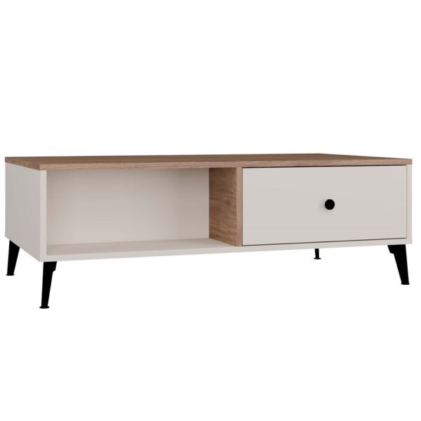 POINT 2S 110 Coffee Table – Cashmere Beige & Castello Oak