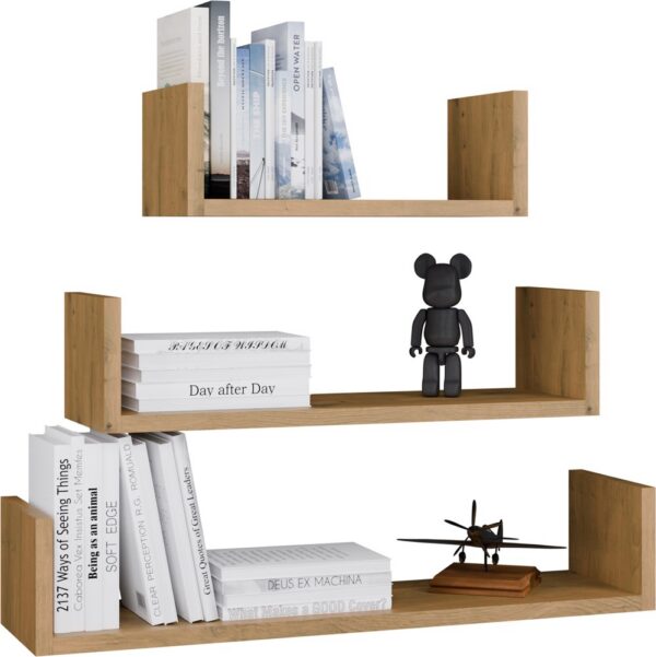 Wall-Mounted Shelf MOBI 3P Set of 3 – Modern Wall Shelves ARTISAN OAK
