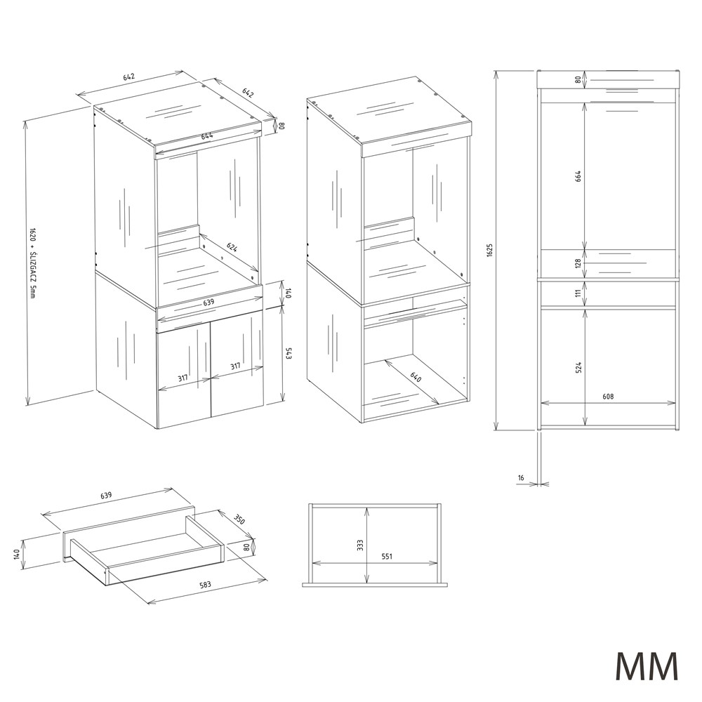 Bathroom Cabinet for Washing Machine or Dryer POLA TWIN 1S - Image 6