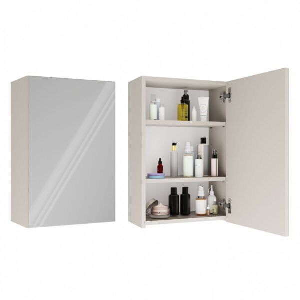 POLA 1DL Wall-Mounted Bathroom Cabinet with Mirror – Cashmere