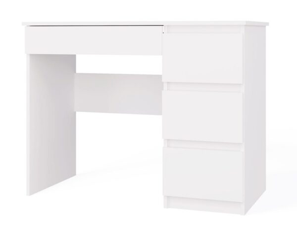Mijas Desk – RIGHT-SIDE DRAWERS – WHITE Functional desk with 4 drawers