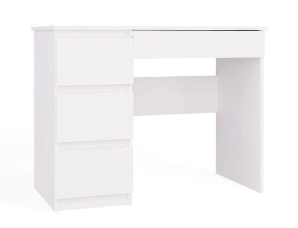 Mijas Desk – LEFT-SIDE DRAWERS – WHITE Functional desk with 4 drawers