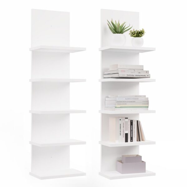 Regał Wiszący R5P 5 Półek Na Książki Do Biura Salonu Pokoju Dziecka BIAŁY