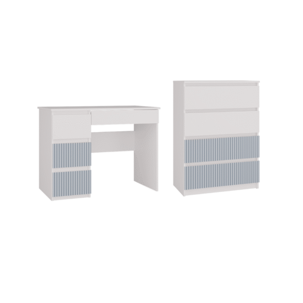Furniture set ARTESO Children's Desk MIJAS LEFT + Chest of drawers M4 WHITE BLUE