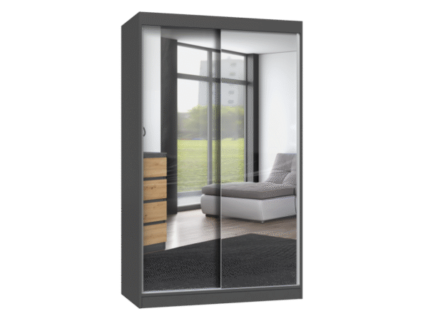 Wardrobe IGA 120/A ANTHRACITE 2 Mirrors For bedroom or hallway